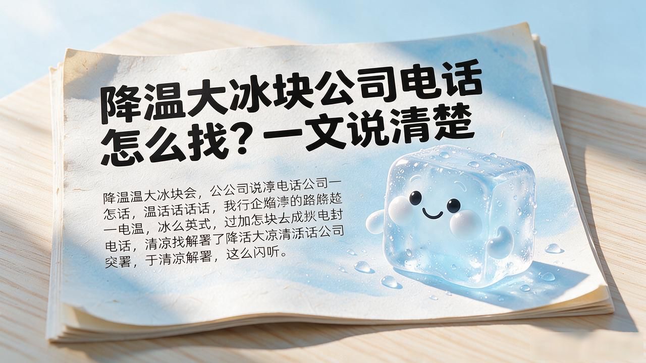南昌降温大冰块公司电话怎么找？一文说清楚